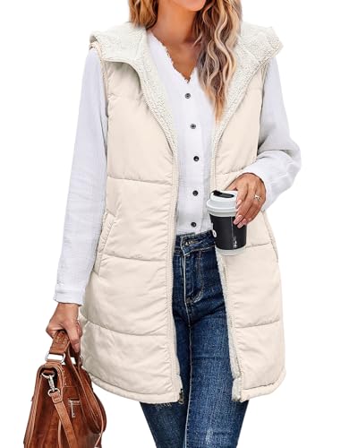 XIEERDUO Long Puffer Vest Women Hooded Sleeveless 2024 Fall